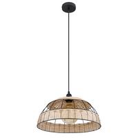Hängeleuchte Ulleu H: 120 cm 1-Flammig, Schwarz/Naturfarben - Schwarz/Naturfarben, Natur, Kunststoff/Metall (40/120cm) - Globo