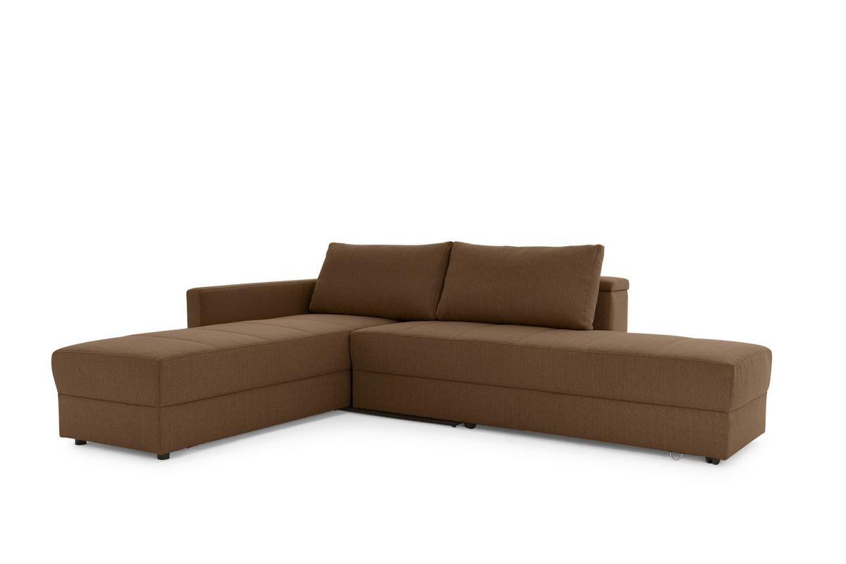 Ecksofa Looks IIi - Dunkelbraun/Schwarz, Design, Textil (287/229cm) - LOOKS by W.Joop