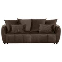 2-Sitzer-Sofa Mit Schlaffunktion Meyford B:250cm - Dunkelbraun/Schwarz, KONVENTIONELL, Textil (250/70/118cm) - MID.YOU