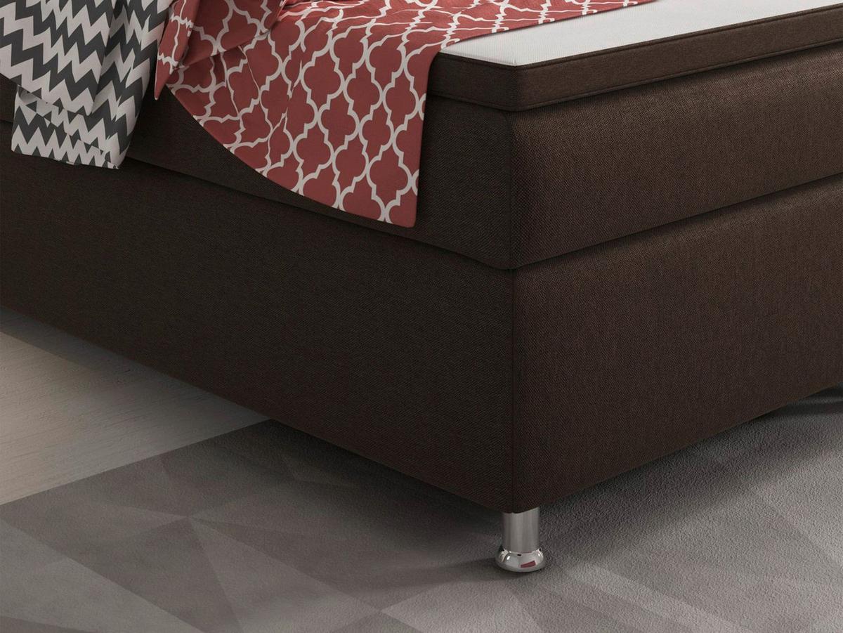 Boxspringbett Mit Topper 180x200 Cm King Size - Silberfarben/Braun, KONVENTIONELL, Textil (180/115/210cm) - MID.YOU