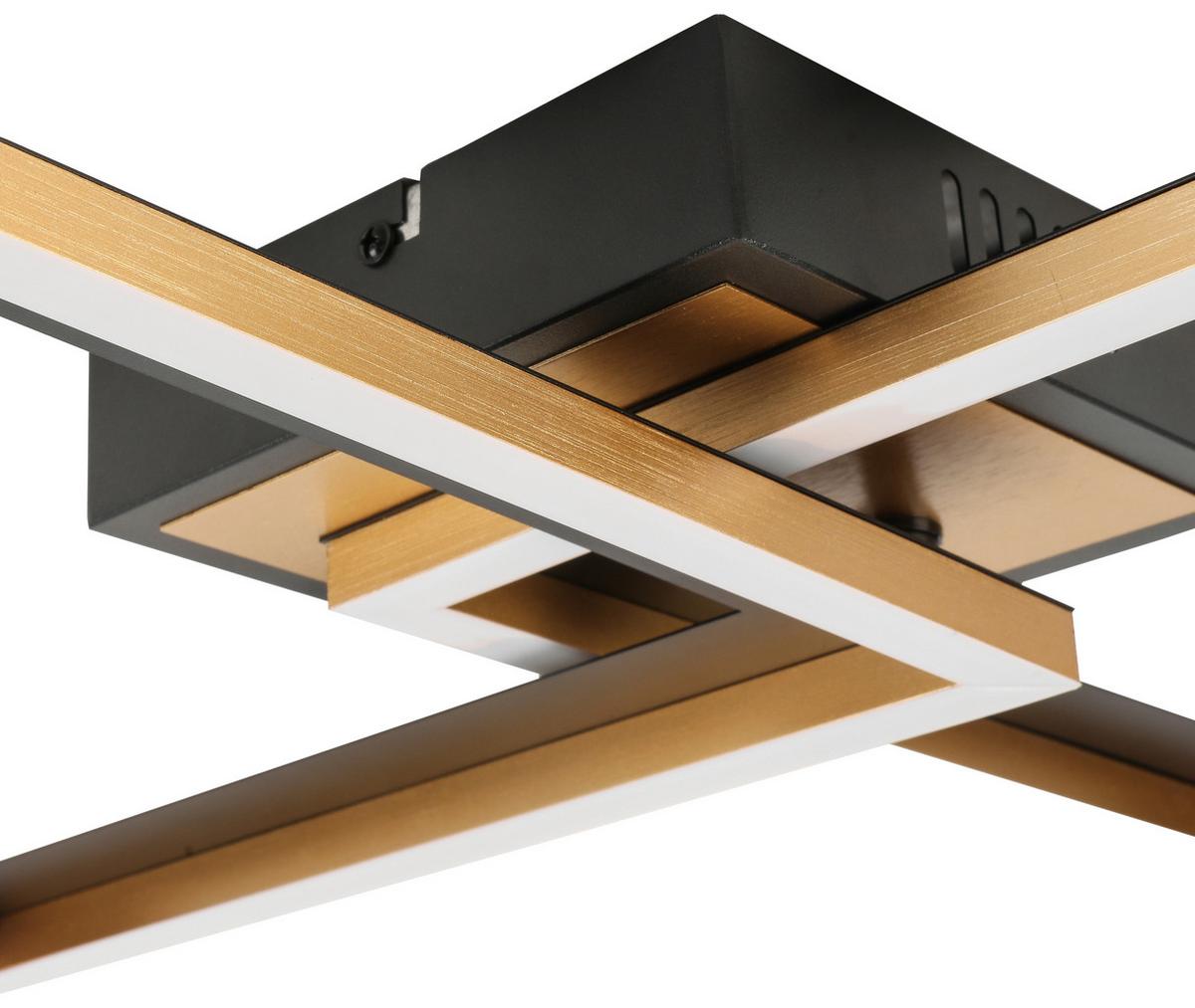 Led-deckenleuchte Arlinda L: 72 Cm Mit Montageanleitung - Goldfarben/Schwarz, Design, Kunststoff/Metall (72/42/7cm) - Luca Bessoni