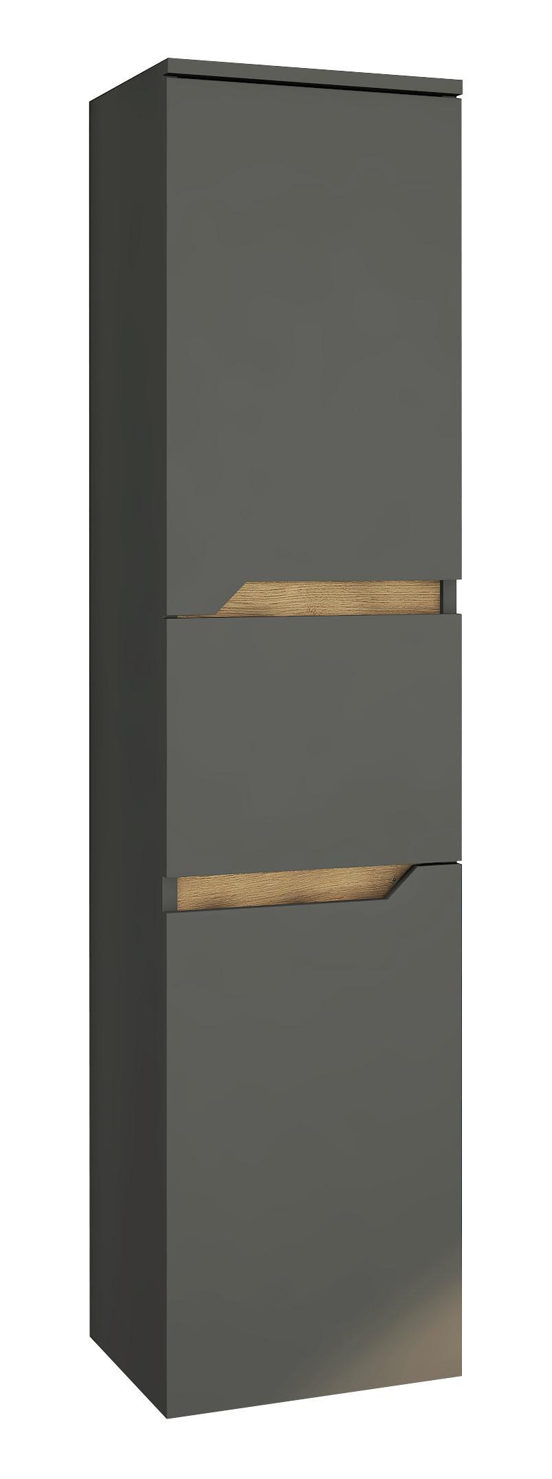 Hochschrank Capri Graphitfarben B: 33 cm - Graphitfarben, MODERN, Holzwerkstoff (33/142/33cm) - Stylife