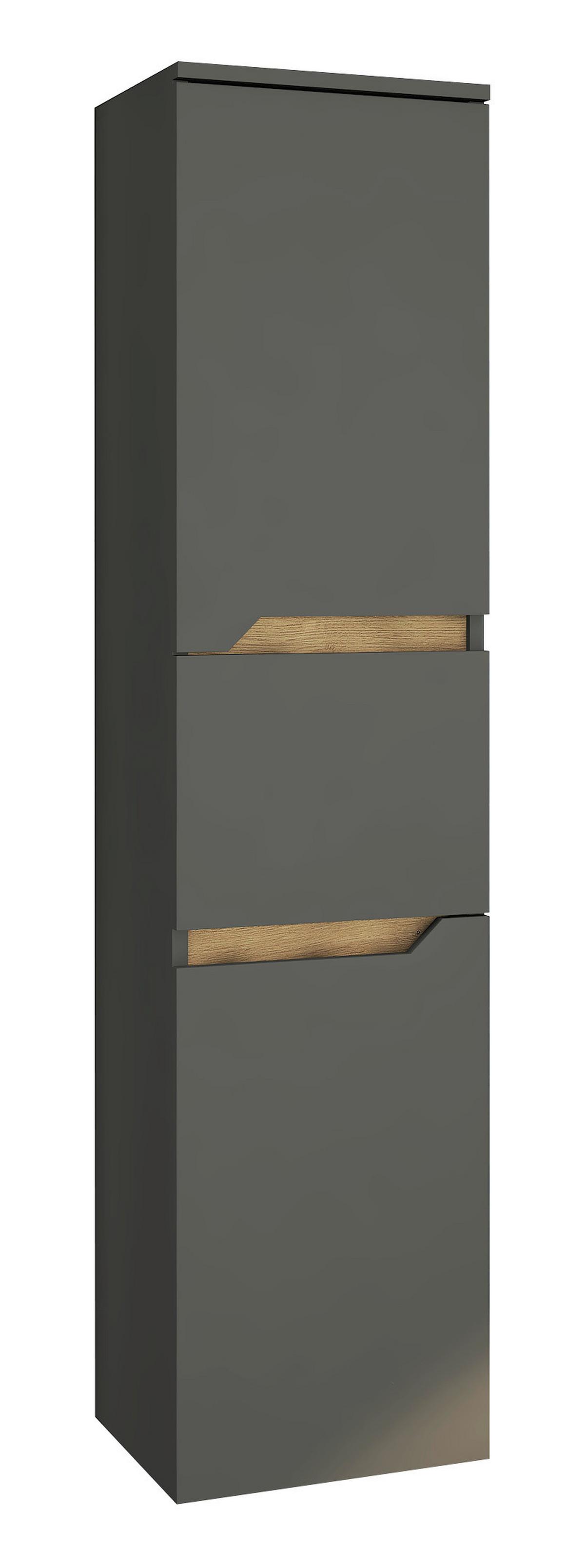 Hochschrank Capri Graphitfarben B: 33 cm - Graphitfarben, MODERN, Holzwerkstoff (33/142/33cm) - Stylife