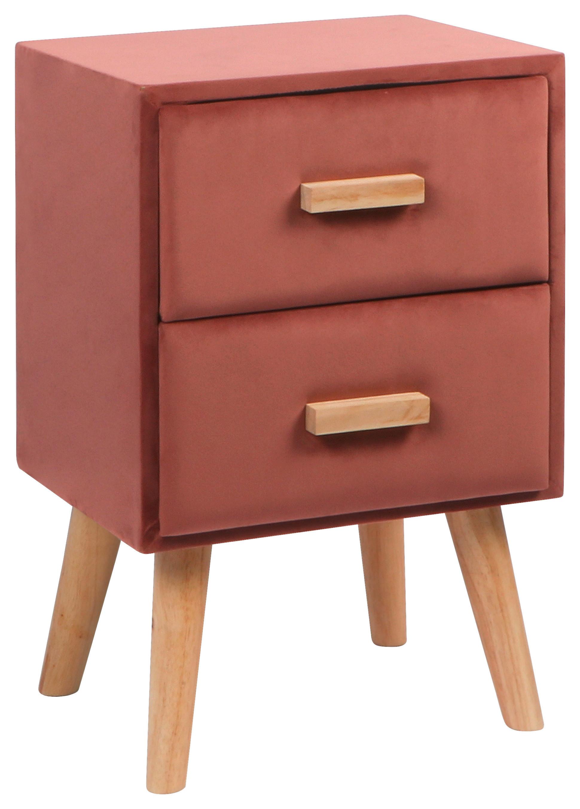 Nachtkästchen Natur/Pink teilmassiv H: 51,5 cm Winnie - Pink/Naturfarben, LIFESTYLE, Holz/Holzwerkstoff (33/51,5/28cm)