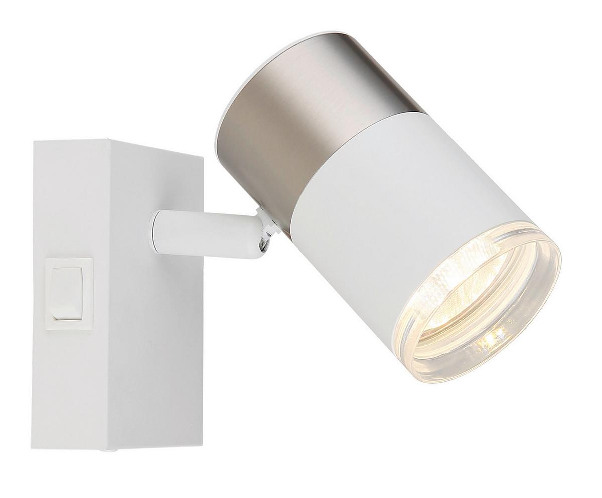 Strahler 57851-1 - Transparent/Weiß, Basics, Kunststoff/Metall (7/9cm) - Globo