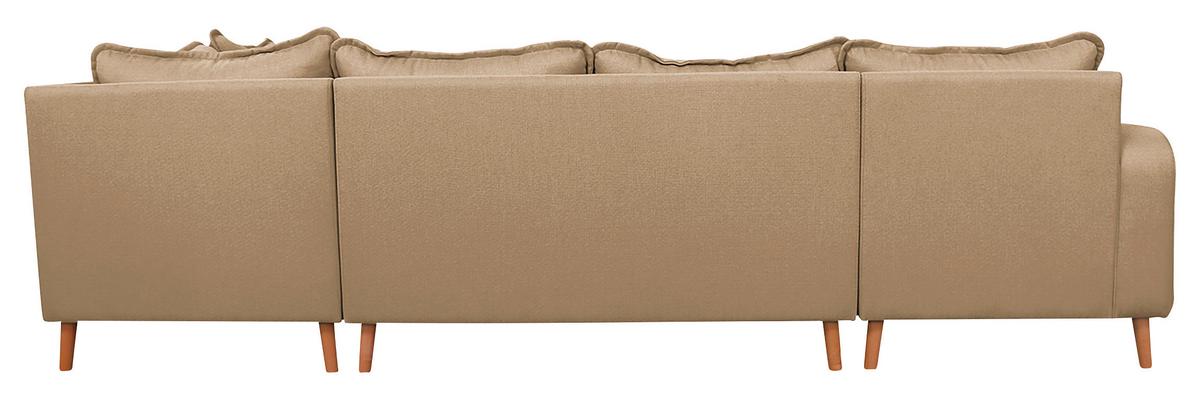 Wohnlandschaft Beata Sandfarben U: 170x296x167 cm - Sandfarben/Wengefarben, Design, Textil (170/296/167cm) - Livetastic