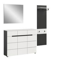 Garderobe Canu 3-Teilig Grau/Weiß B: 180 cm - Weiß/Grau, Design, Holzwerkstoff (180/190/37cm) - Livetastic