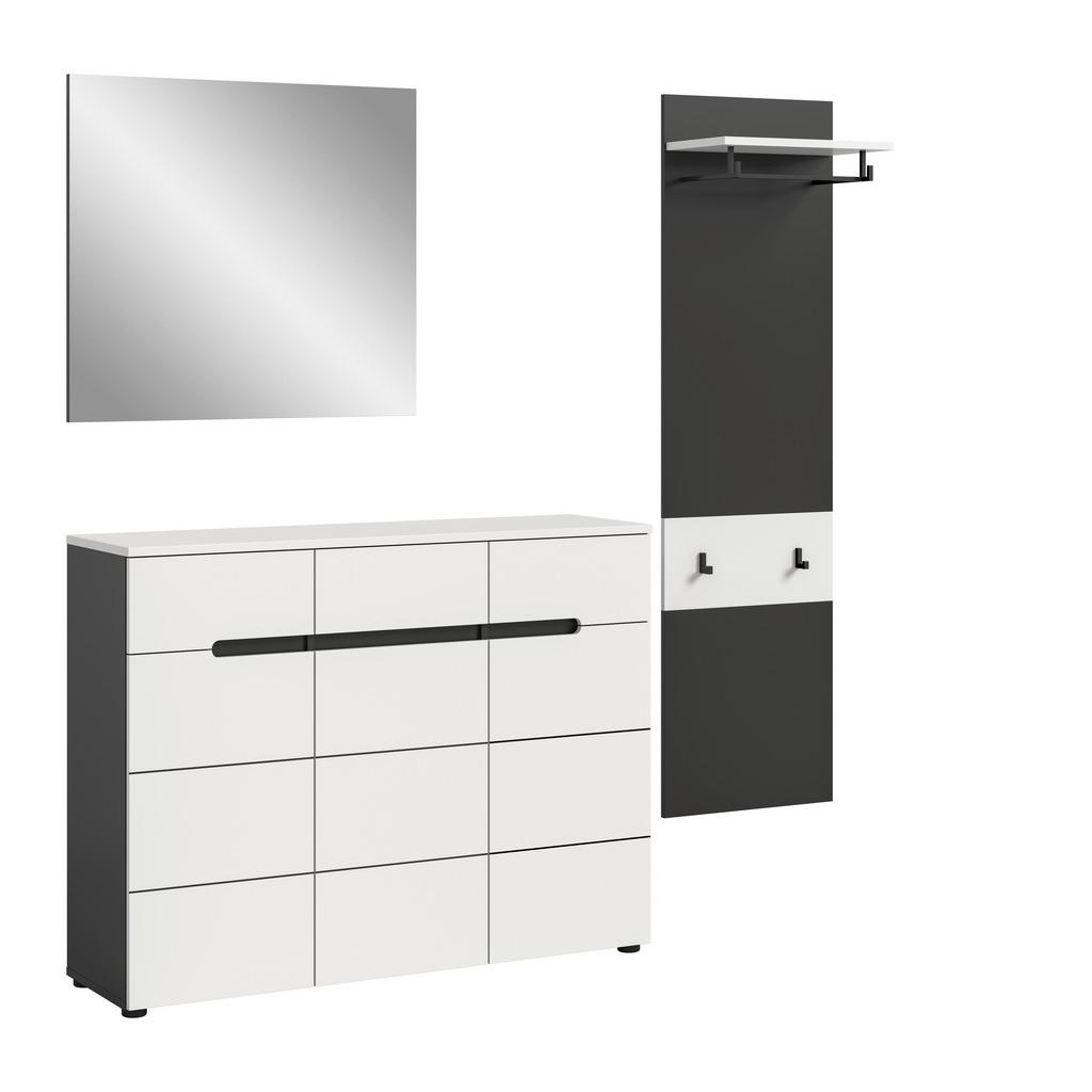 Garderobe Canu 3-Teilig Grau/Weiß B: 180 cm