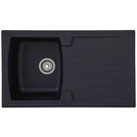 Spüle Respekta Boston Stein Bxt: 86x50 cm - Schwarz, Trend, Glas/Kunststoff (86/20/50cm) - Respekta