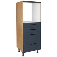 Geräteumbauschrank Easytouch - Blau/Eichefarben, MODERN, Holzwerkstoff (60/168/58cm) - Nobilia