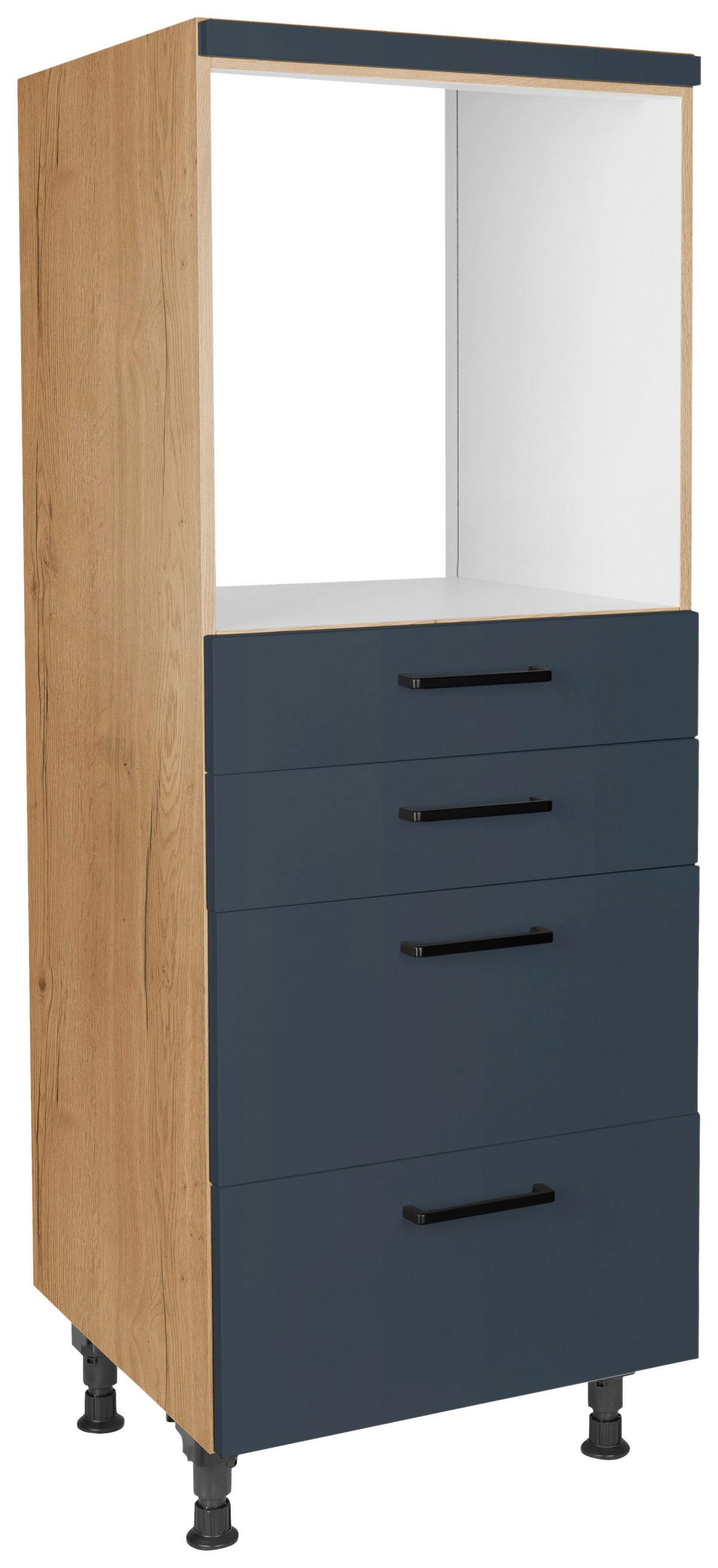 Geräteumbauschrank Easytouch - Blau/Eichefarben, MODERN, Holzwerkstoff (60/168/58cm) - Nobilia