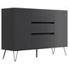 Sideboard Posseik Industrial Graphitfarben B: 140 cm - Schwarz/Graphitfarben, Design, Holzwerkstoff (140/93,6/42cm) - P & B