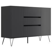 Sideboard Posseik Industrial Graphitfarben B: 140 cm - Schwarz/Graphitfarben, Design, Holzwerkstoff (140/93,6/42cm) - P & B