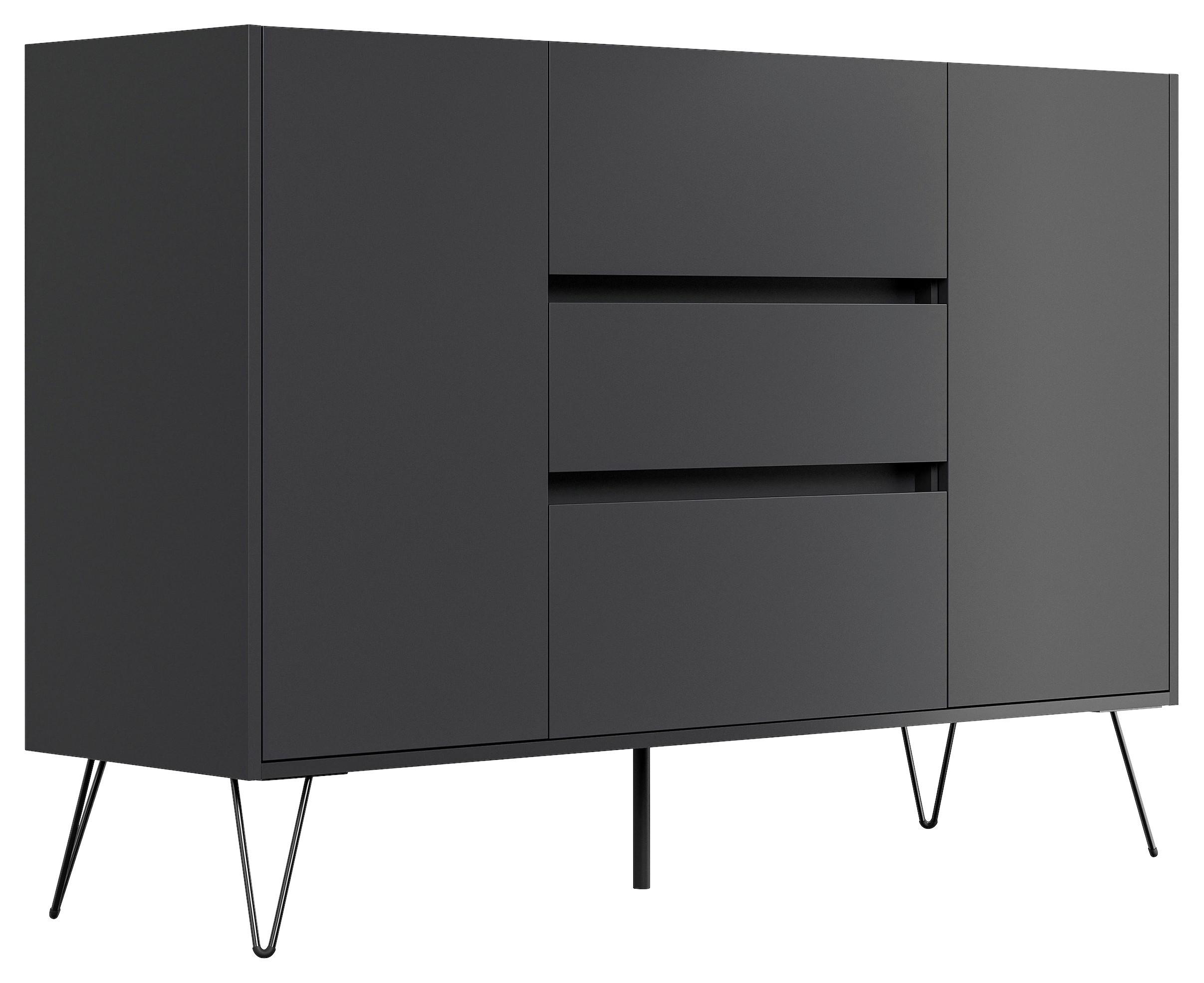 Sideboard Posseik Industrial Graphitfarben B: 140 cm