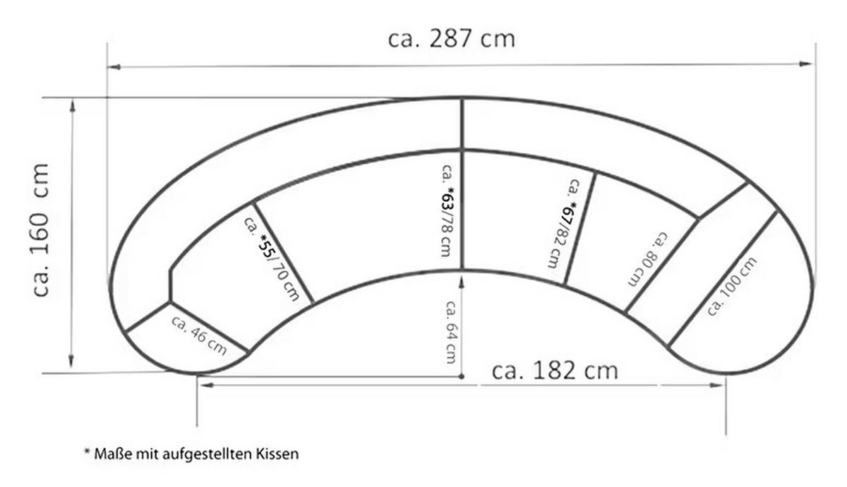Wohnlandschaft Limoncello Olivgrün S: 300x160 cm - Schwarz/Olivgrün, Design, Textil (300/160cm) - Livetastic