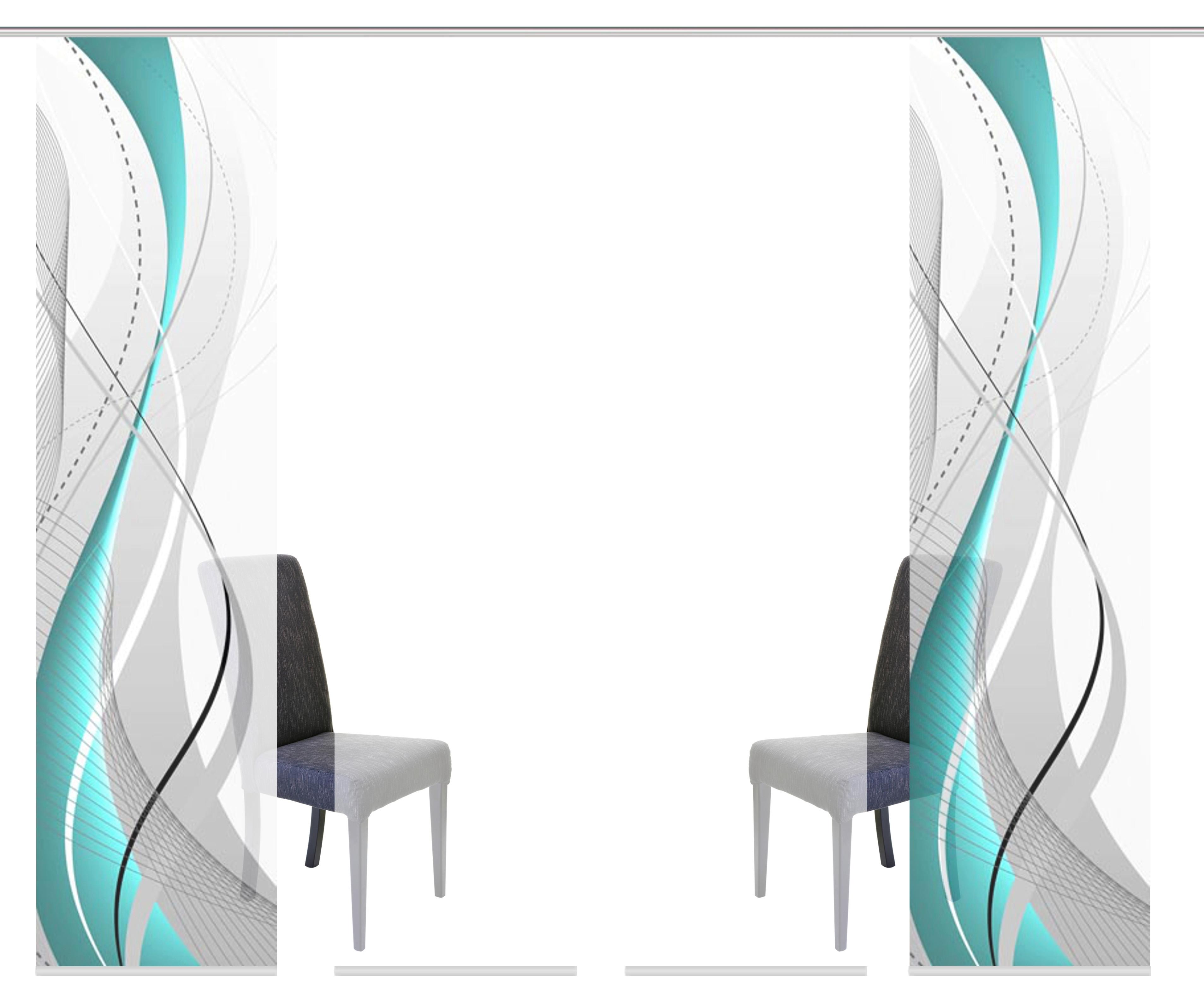 Flächenvorhang Carlisle Petrol B: 60 Cm - Petrol, Design, Textil (60/245cm)