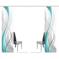 Flächenvorhang Carlisle Petrol B: 60 Cm - Petrol, Design, Textil (60/245cm)