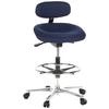 Bürohocker Work Mf Blau Bis 100 Kg - Blau/Silberfarben, Basics, Kunststoff/Textil (50/106/40cm) - MID.YOU