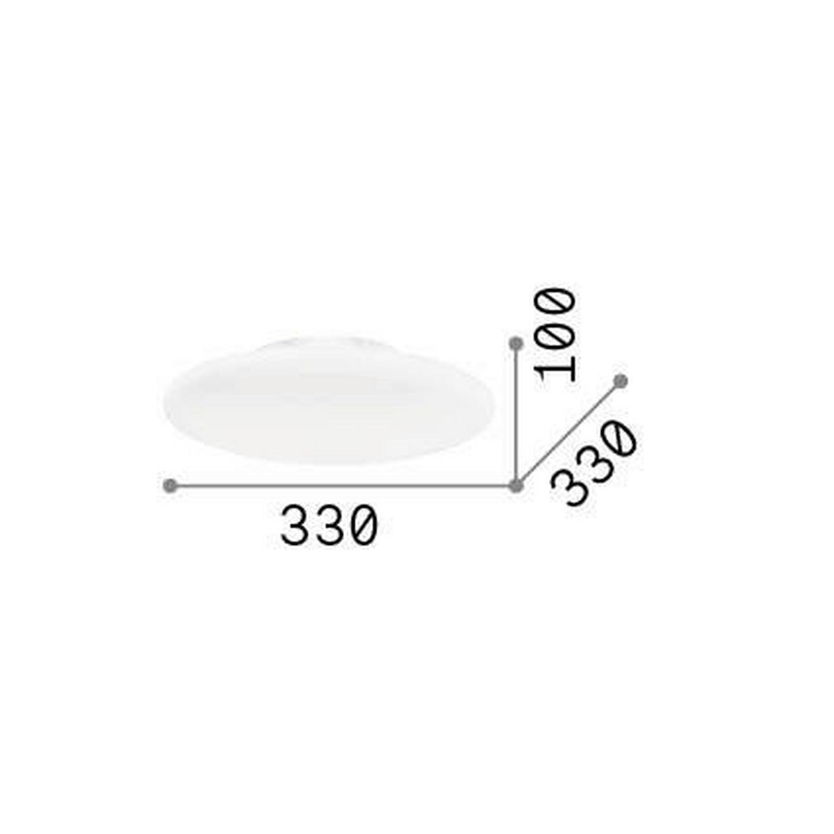Deckenleuchte Smarties Weiß D: 33 cm - Weiß, Basics, Glas (33/10cm) - Ideal Lux