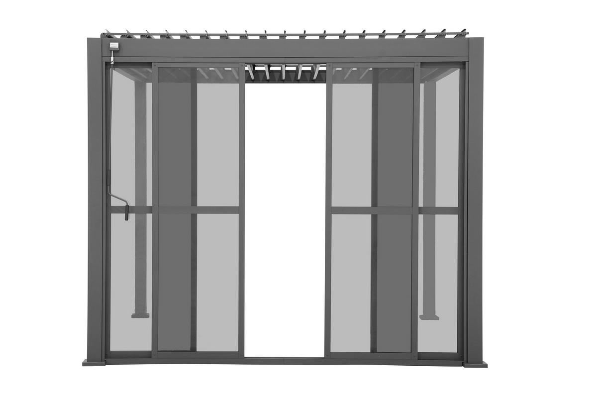 Pergola-Seitenteil Anthrazit - 4tlg - Anthrazit, MODERN, Kunststoff/Metall (360cm) - Gardenson