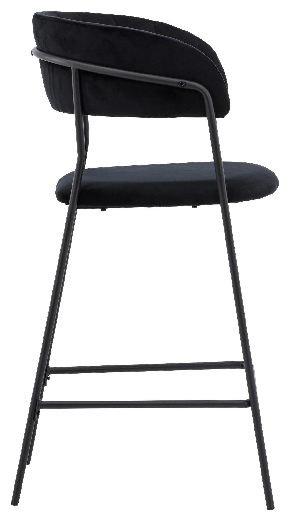 Barhocker-set Lui - Schwarz, Design, Textil/Metall (53/97/49cm) - Livetastic