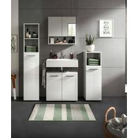 Badezimmer Copa Grau Weiß Hg B: 120 cm - Weiß Hochglanz/Schwarz, MODERN, Holzwerkstoff (120cm) - MID.YOU