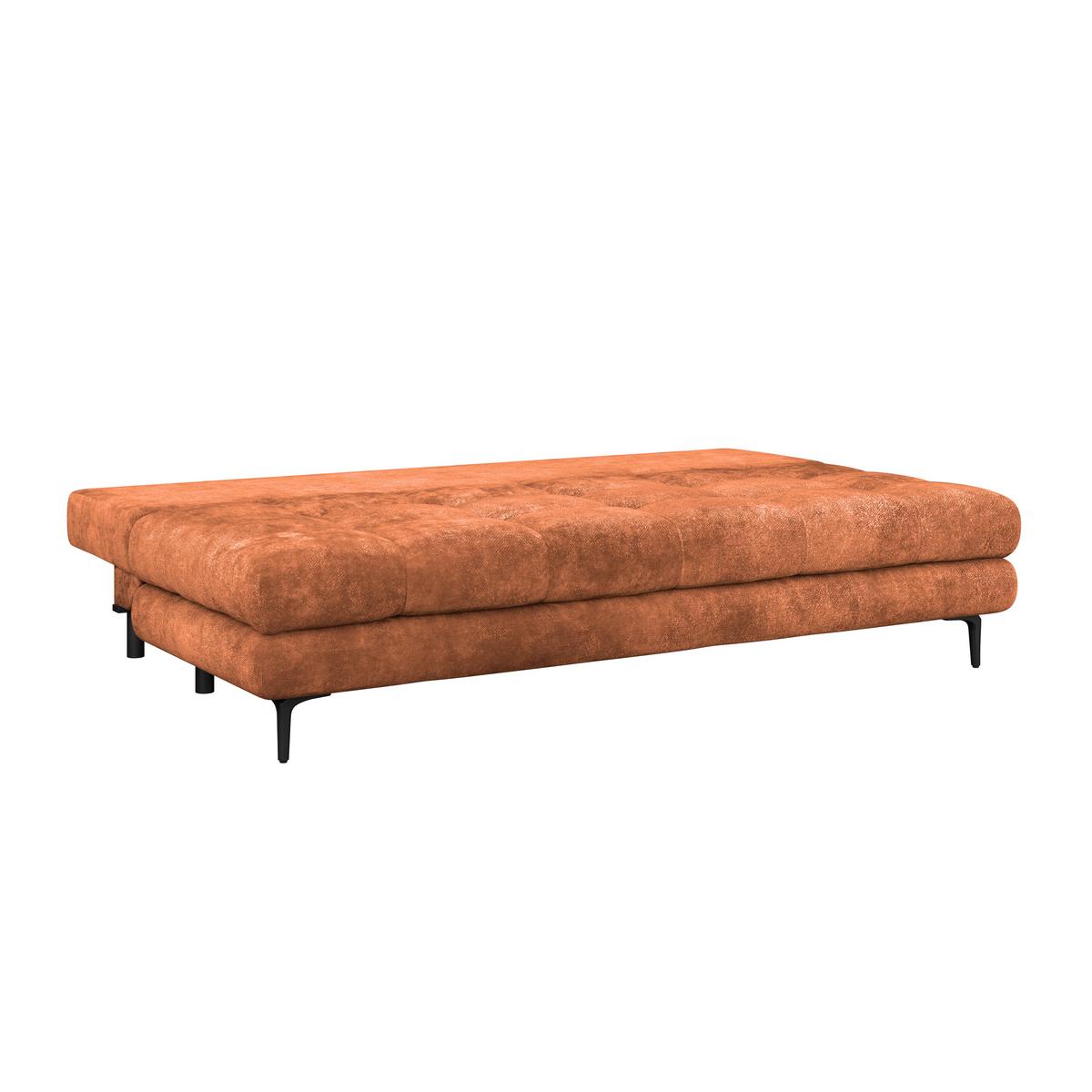 Schlafsofa Perla Terracotta B: 203 cm - Terracotta/Schwarz, KONVENTIONELL, Textil (203/94/96cm)