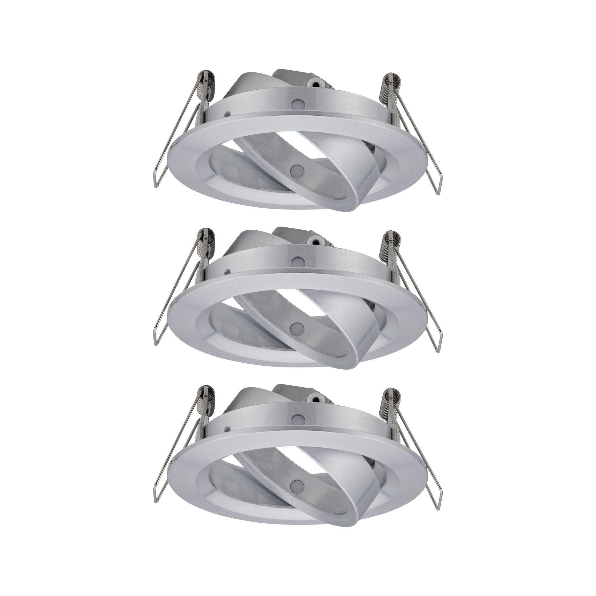 Deckenleuchte 3er-Set Ø 8,4 cm ohne Leuchtmittel, Rund - Alufarben, Basics, Metall (8,4cm) - Paulmann