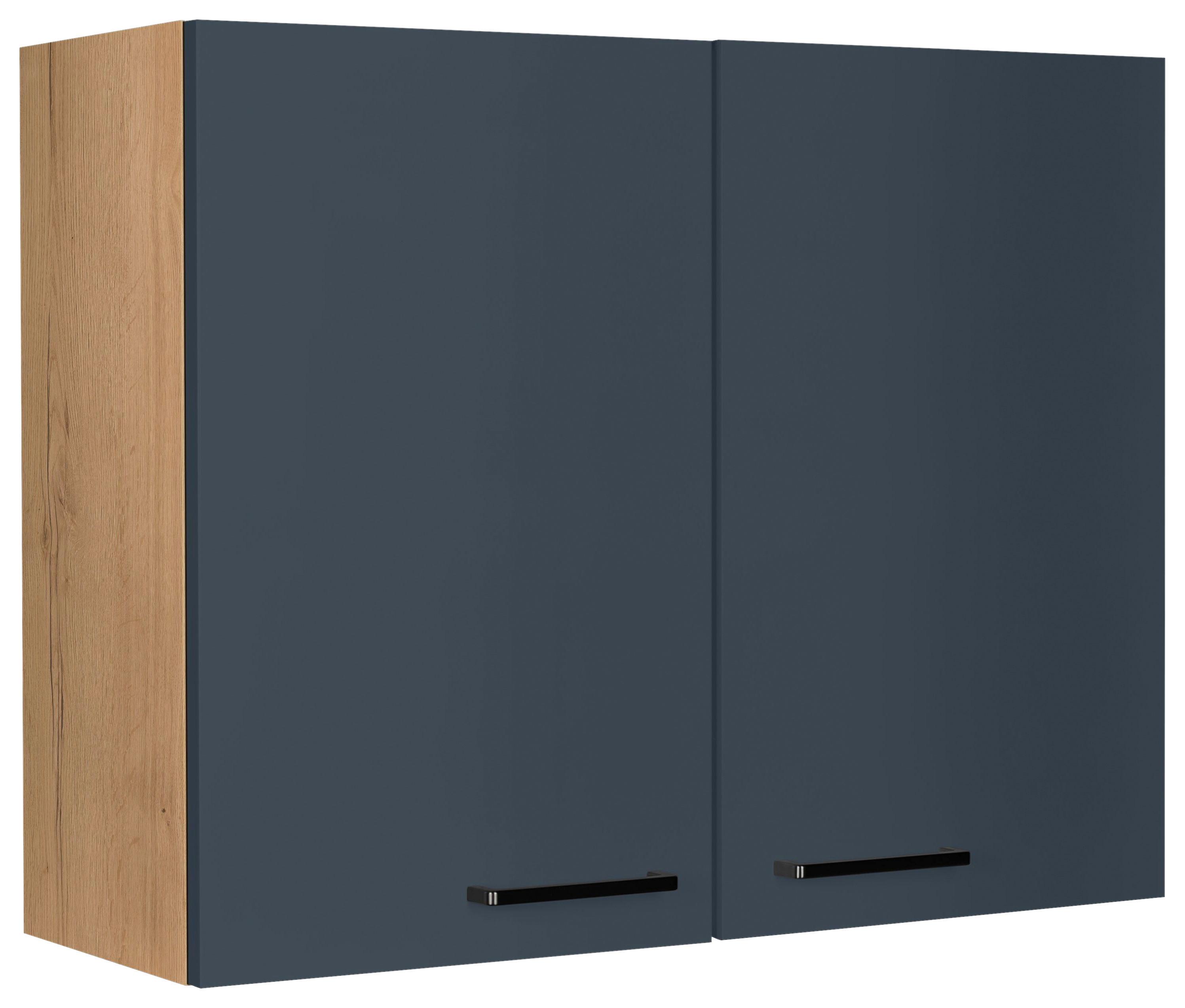 Küchenoberschrank Easytouch - Blau/Eichefarben, MODERN, Holzwerkstoff (90/72/35cm) - Nobilia