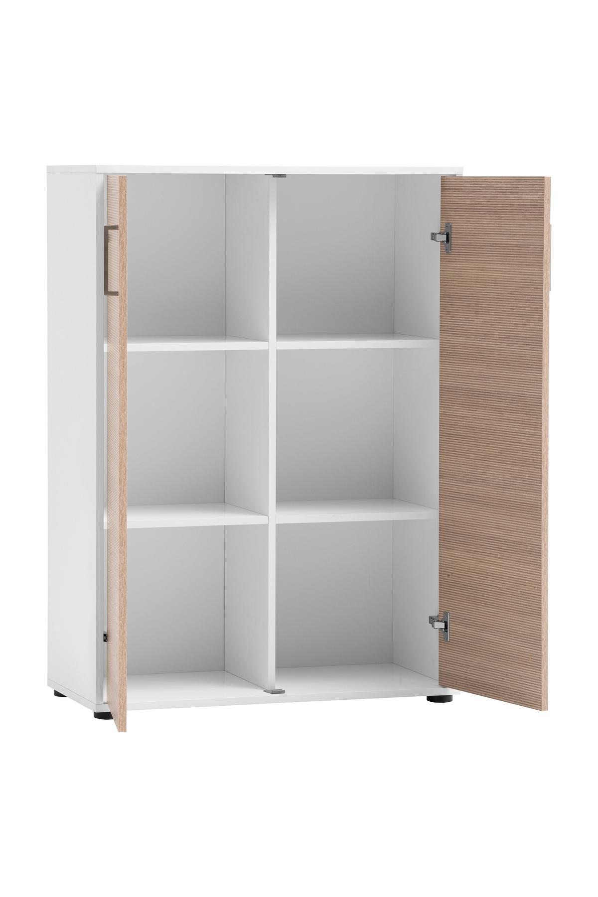 AKTENSCHRANK Metz Weiß/Beige B: 80,1cm - Beige/Weiß, MODERN, Holzwerkstoff (80,1/113,4/38,2cm) - MID.YOU