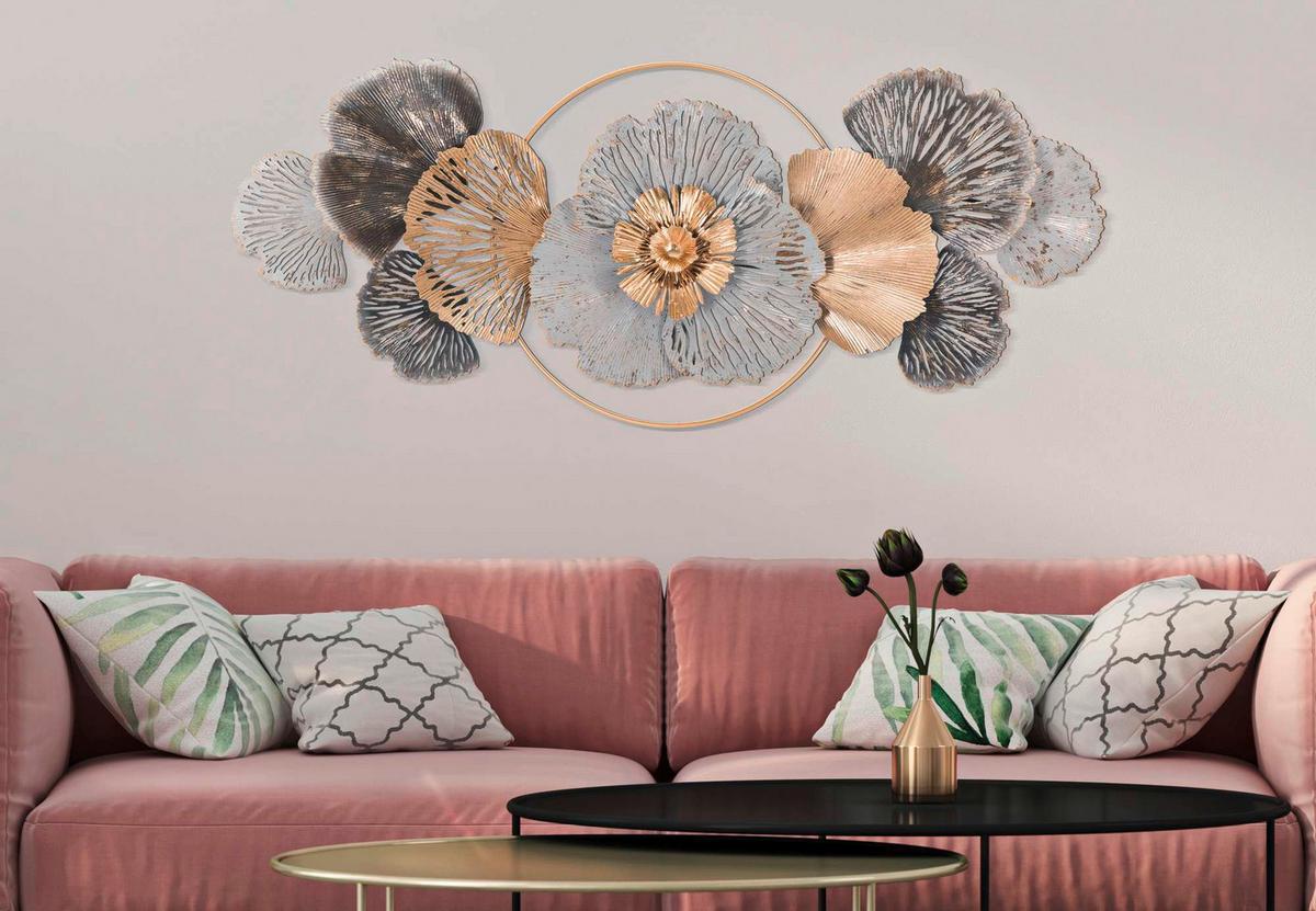 Wanddeko Poxy A Silber/goldfarben B: 130,8 Cm - Basics, Metall (130.8/55,90/8cm)