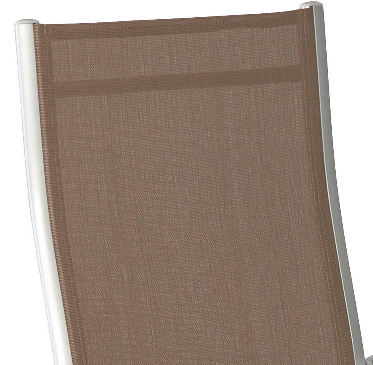 Gartenklappsessel-Set verstellbar Metall/Textil - Taupe/Silberfarben, KONVENTIONELL, Textil/Metall (60/108/70cm) - Gardenson