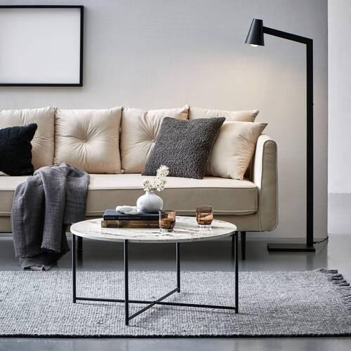 Couchtisch Korsika - Schwarz/Weiß, KONVENTIONELL, Holzwerkstoff/Metall (83/83/40cm) - MID.YOU