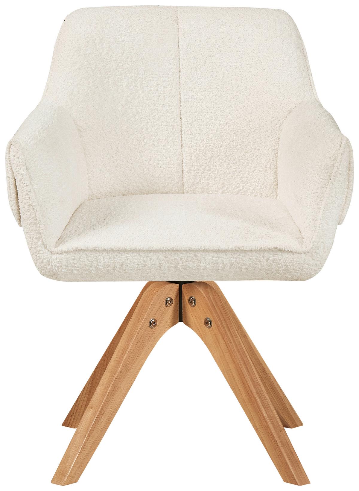 Armlehnstuhl Dian 225 - Weiß, MODERN, Holz/Textil (60/86,5/63,5cm) - Kayoom