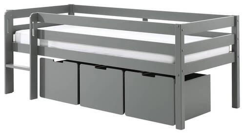 Hochbett Pino Grau inkl. Bettladen 90x200 cm - Grau, MODERN, Holz/Holzwerkstoff (90/200cm) - MID.YOU