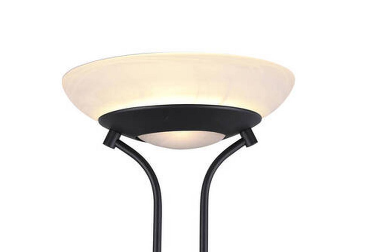 LED-Stehlampe dimmbar Schwarz/Weiß, Flexarm - Schwarz/Weiß, Basics, Glas/Metall (32,5cm)