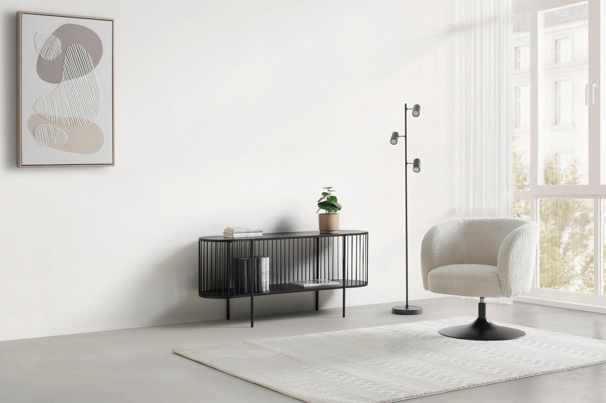 NÍZKA KOMODA TIAGO -EXKLUSIV- - čierna, Lifestyle, kov (120/54/34cm) - Mömax