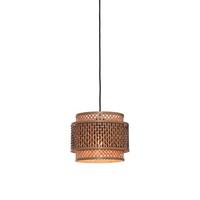 Hängeleuchte Bhutan/H/2520/Bn - Schwarz/Naturfarben, Trend, Holz (25/20cm) - Good & Mojo