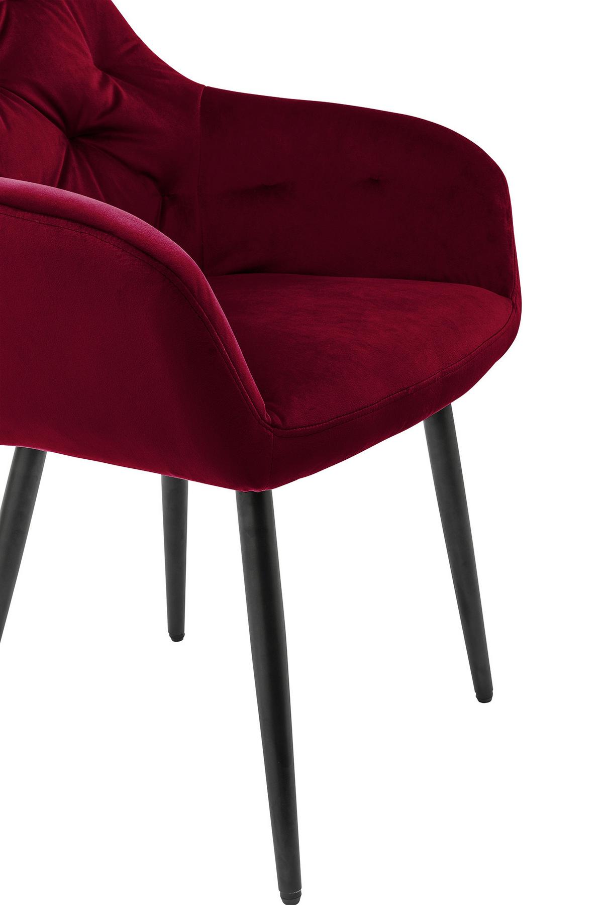 Armlehnstuhl Rot B: 61 cm - Rot/Schwarz, MODERN, Textil/Metall (61/85/45cm) - Livetastic