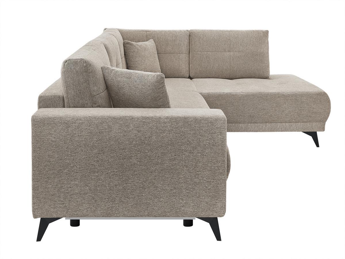Ecksofa Texas Recr-Rechts Hellbraun S: 259x203 cm - Hellbraun/Schwarz, KONVENTIONELL, Holz (259/92/203cm)