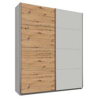 Schwebetürenschrank 181 Cm Feldkirch 8, Grau/eiche Dekor - Eichefarben/Grau, MODERN, Holzwerkstoff (181/229/62cm)