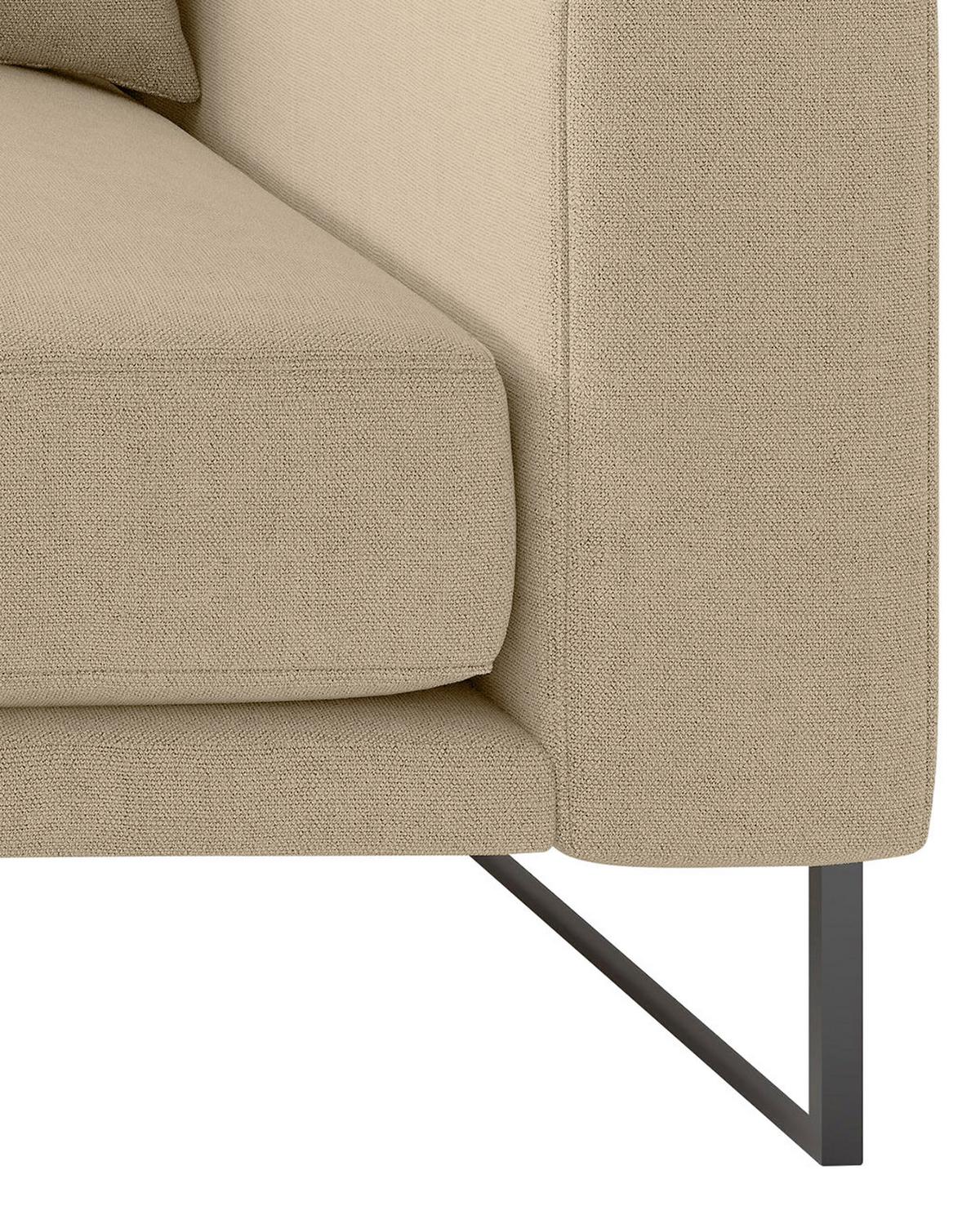 Bigsofa Natalia Beige S: 283x150 cm - Beige/Schwarz, Design, Textil (283/150cm) - Livetastic