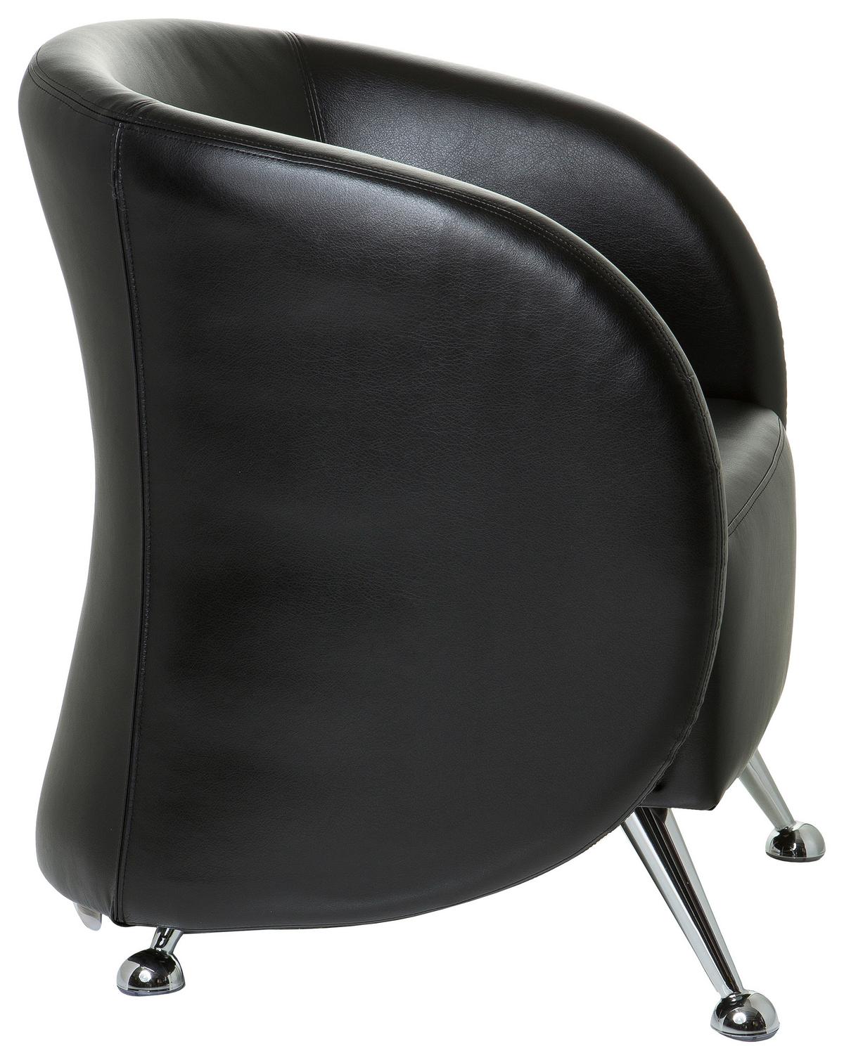 Sessel St. Lucia Schwarz - Chromfarben/Schwarz, MODERN, Textil (60/85/50cm) - MID.YOU