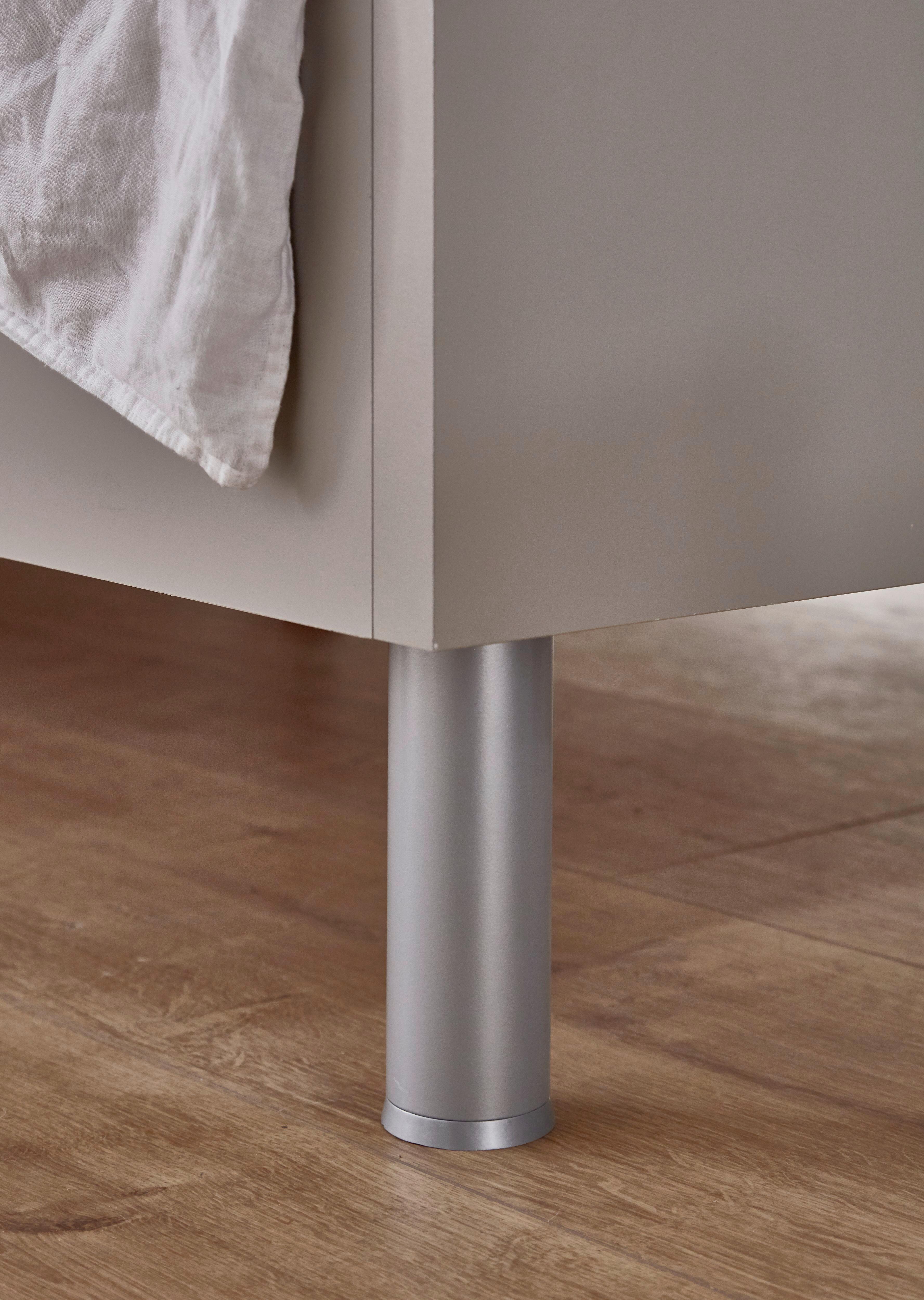Sada nohou LEVEL BEDS 4 ks, hliníková barva - barvy hliníku, Moderní, kov