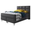 Boxspringbett Mit Topper / Matratze 180x200 Cm Miami - Anthrazit/Silberfarben, KONVENTIONELL, Leder/Textil (140/115/210cm) - MID.YOU