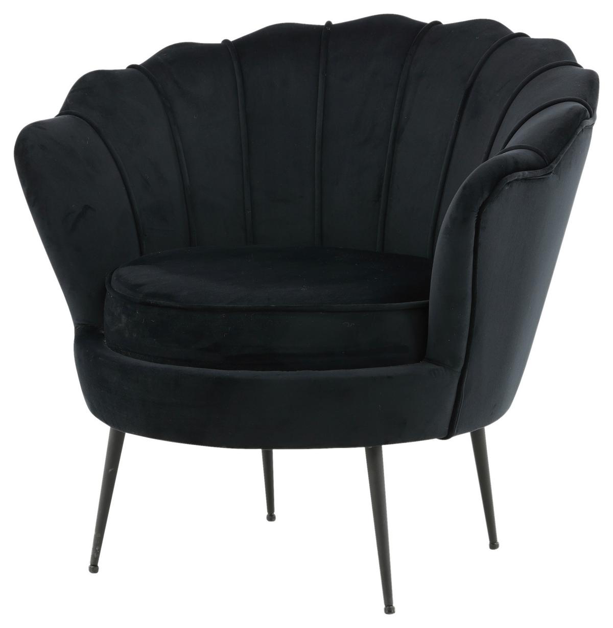 Sessel Calais - Schwarz, Design, Textil/Metall (83/76/77cm) - Livetastic