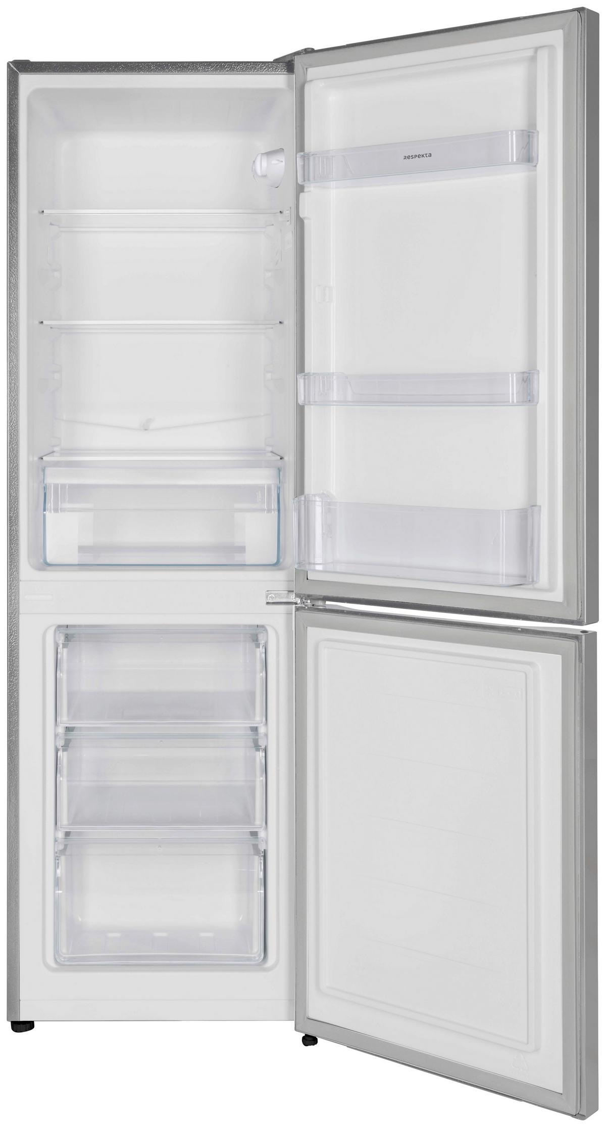 KÜHL-GEFRIER-KOMBINATION Silberfarben B: 47,4 cm - Silberfarben, Basics, Glas/Kunststoff (47,4/144/49,5cm) - Respekta