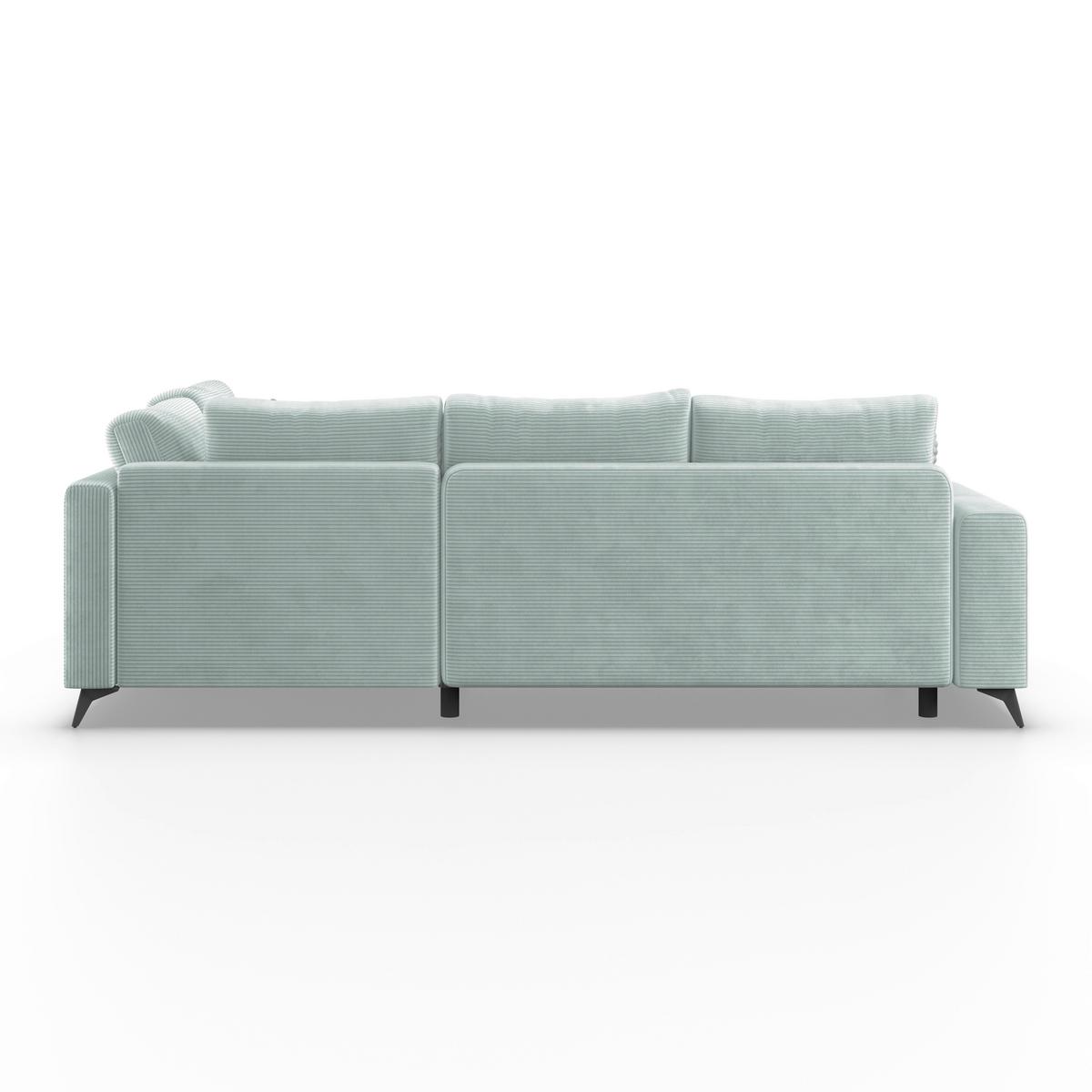 Ecksofa Mit Schlaffunktion Lincoln Mint Cord 270x212 Cm - Creme/Schwarz, MODERN, Textil (270/212cm)