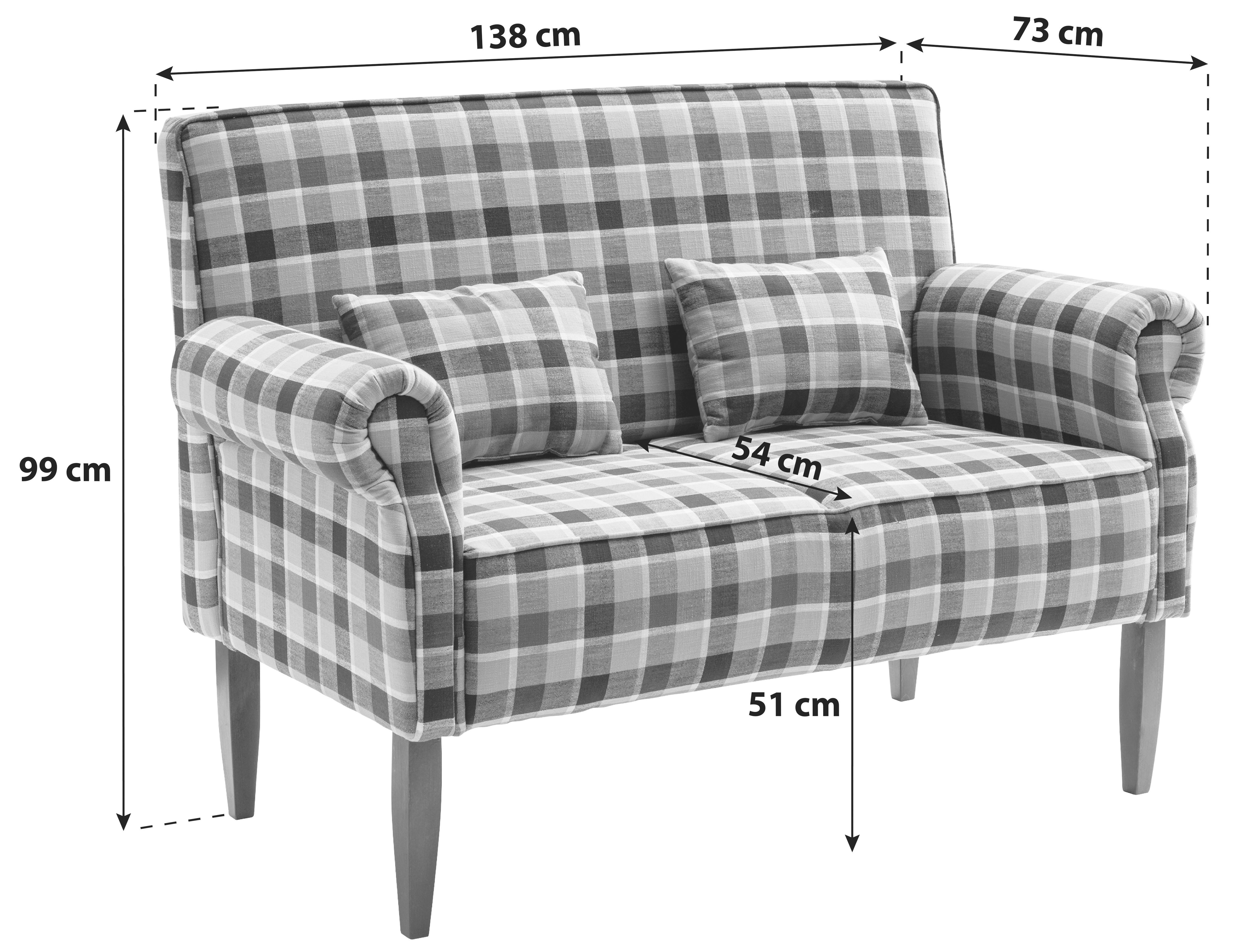 Zweisitzer-Sofa mit Zierkissen Antoni, Mikrofaser - Hellbraun/Eichefarben, LIFESTYLE, Textil (138/99/73cm) - Livetastic