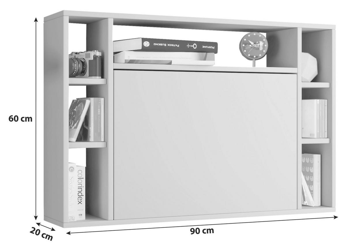 Laptoptisch Ausklappbar B: 90 cm Wandila, Grau - Grau, KONVENTIONELL, Holzwerkstoff (90/20/60cm) - MID.YOU